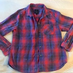 American Eagle Plaid Boyfriend shirt